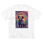 動物のオシャレ屋の幻想的な豚 ビッグシルエットTシャツ