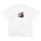 Shiba_IncのBones & Cats（骨 & 猫） ビッグシルエットTシャツ