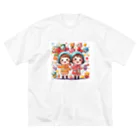 オットサンのかわいい双子 ビッグシルエットTシャツ