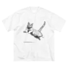 Shop Quonの跳ね猫 ビッグシルエットTシャツ