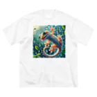 maeken work shopipのGecko ビッグシルエットTシャツ