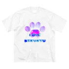 NIKUKYU LOVERのLOVE NIKUKYU -肉球好きさん専用 ブルーピンクバルーン - Big T-Shirt