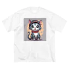 じゅんじゅんのキャップ猫 ビッグシルエットTシャツ