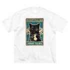 シャシャキオリジナルのボス猫さん ビッグシルエットTシャツ