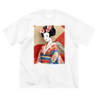 wawomotsuのJapanese Courtesan Bloom Tee ”Geisha” Big T-Shirt