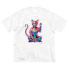 猫神のまねき猫神スペクトル ビッグシルエットTシャツ