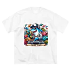 DJシャークのDJシャーク(PARY TIME) ビッグシルエットTシャツ