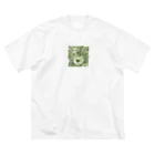 千裕アトリエ（いつもありがとう）のグリーンティーのアート　green tea art ビッグシルエットTシャツ