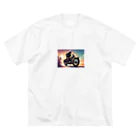 k2k2k4のばいばいく ビッグシルエットTシャツ