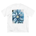Blue @ Walkerの可愛い花 ビッグシルエットTシャツ