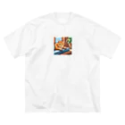 koba777のドット絵スナドリネコ ビッグシルエットTシャツ