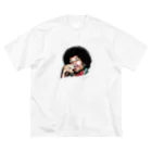 strat.Jay's shopのジミヘン ジミヘンドリックス Jimi Hendrix イラスト 絵 ロック ギター ギターリスト ブルース ビッグシルエットTシャツ