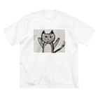 メッキーのばんざい猫 ビッグシルエットTシャツ