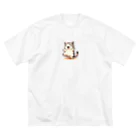 マッハSHOPのAI天風猫(笑顔1) ビッグシルエットTシャツ