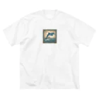 yumena_のイルカのイラスト ビッグシルエットTシャツ