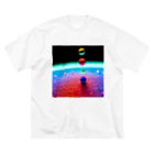 でおきしりぼ子の実験室のParticles‘ World(AI -Aided Design)-Square Pics ビッグシルエットTシャツ