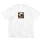 kotume-0601の象と地球 ビッグシルエットTシャツ