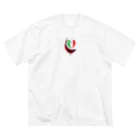 WINE 4 ALLの国旗とグラス：イタリア（衣類） ビッグシルエットTシャツ