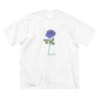 水色プリントの夢叶う青い薔薇 Big T-Shirt