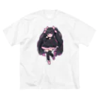 hatoyamaのかわいい黒髪ツインテール美少女 ビッグシルエットTシャツ