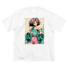 80s pop anime artの信じられないほど理不尽な学生 ビッグシルエットTシャツ