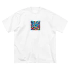 raio-nの熱帯の楽園 - 色鮮やかな魚の世界 ビッグシルエットTシャツ