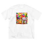 DesignDreamerの光輝く福招き猫 Big T-Shirt