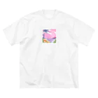 Sweet_moonLaboのHawaii　海とハイビスカス ビッグシルエットTシャツ