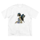 KushaMiのカラスアゲハ ビッグシルエットTシャツ