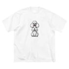 COCO SHOPのホワイトカラーのプードル（ちんちんポーズ） Big T-Shirt