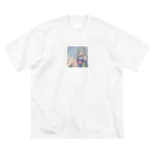 MonMochiの着物の少女 ビッグシルエットTシャツ