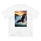 CHIKUSHOのナイアガラの滝と大鷲 Big T-Shirt