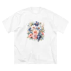 ファンシーTシャツ屋のパステルカラーの花束 ビッグシルエットTシャツ
