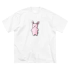 みつまめこshopのポテっとうさぎ ビッグシルエットTシャツ