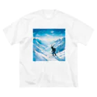 うらないし クロヤギさん𓃵のうらないしクロヤギと冬の山 ビッグシルエットTシャツ