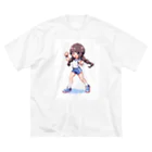 シロクマペンギンのドット絵体操服の女の子 Big T-Shirt