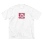 uchakyumaのいちごケーキにネコ ビッグシルエットTシャツ