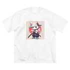 luckycongochanのNeko Samurai  ビッグシルエットTシャツ