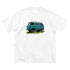 Car and Meme Carの野を駆けるVan ビッグシルエットTシャツ