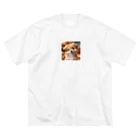 nick613の愛らしい小型犬が微笑みながらカメラに向かっている ビッグシルエットTシャツ