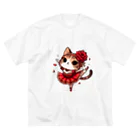 ポロムのおみせのねこねこキトリ ビッグシルエットTシャツ