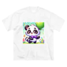 アニマルキャラクターショップのcute panda ビッグシルエットTシャツ