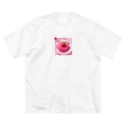 amxafukのピンクストロベリーかわいいプリン ビッグシルエットTシャツ