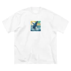katami1の鯨 ビッグシルエットTシャツ