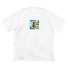 Lovers-chapelのワンちゃんサーファー ビッグシルエットTシャツ