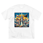 Dexsterの過去の未来観　retro-futurism design01 ビッグシルエットTシャツ