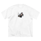 cray299の闘う猫メイド🐾5 ビッグシルエットTシャツ
