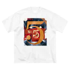 パブリックドメインさんのチャールズ・デムス charles demuth No5 金のNo.5 ビッグシルエットTシャツ