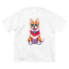 bionのサングラス犬 ビッグシルエットTシャツ