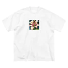 noaru633のドット絵のユリ ビッグシルエットTシャツ